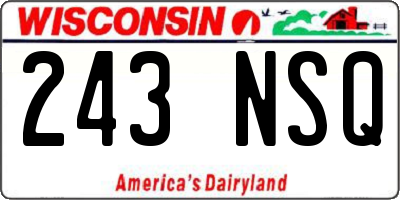 WI license plate 243NSQ
