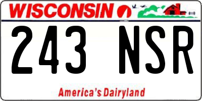 WI license plate 243NSR