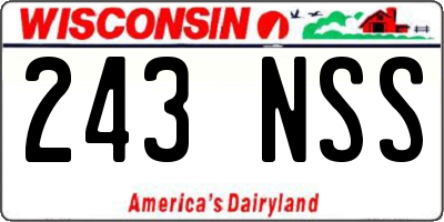 WI license plate 243NSS