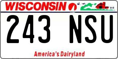 WI license plate 243NSU