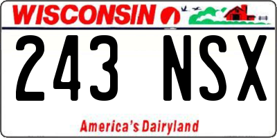 WI license plate 243NSX