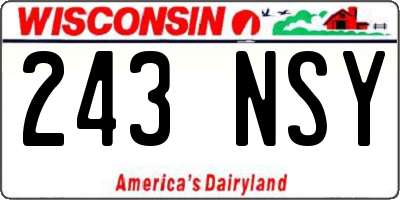 WI license plate 243NSY