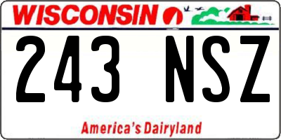 WI license plate 243NSZ