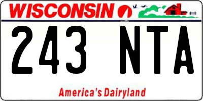 WI license plate 243NTA