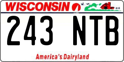 WI license plate 243NTB