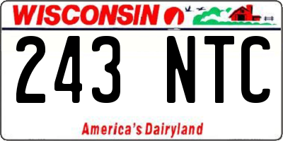 WI license plate 243NTC
