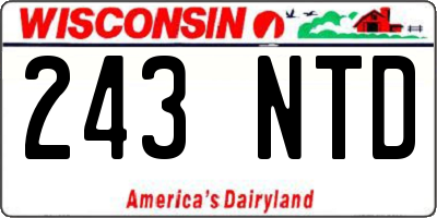 WI license plate 243NTD