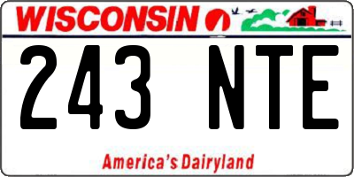 WI license plate 243NTE