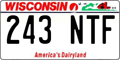 WI license plate 243NTF