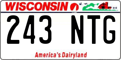 WI license plate 243NTG