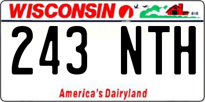 WI license plate 243NTH
