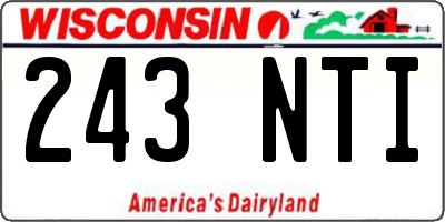 WI license plate 243NTI