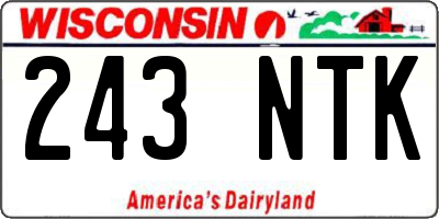WI license plate 243NTK
