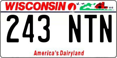 WI license plate 243NTN