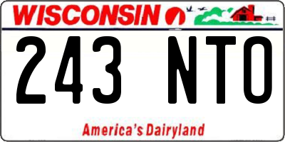 WI license plate 243NTO