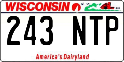 WI license plate 243NTP