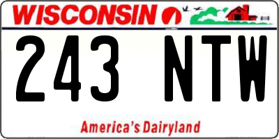 WI license plate 243NTW