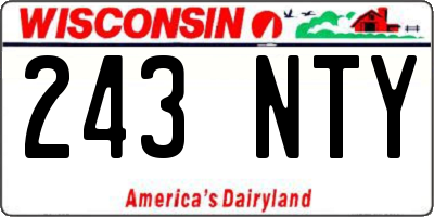 WI license plate 243NTY