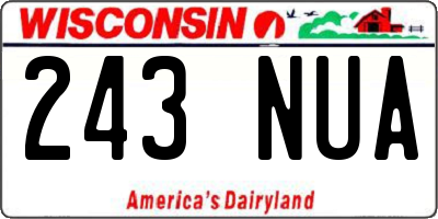 WI license plate 243NUA