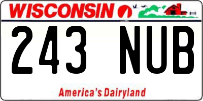 WI license plate 243NUB