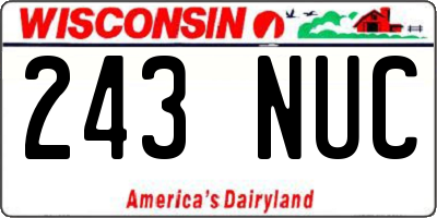WI license plate 243NUC