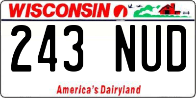WI license plate 243NUD