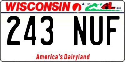 WI license plate 243NUF