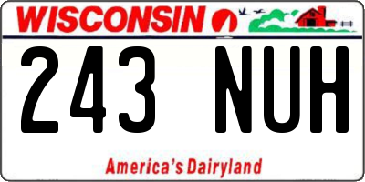 WI license plate 243NUH