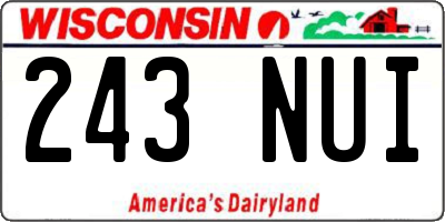 WI license plate 243NUI