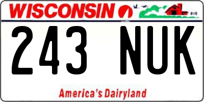 WI license plate 243NUK