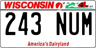 WI license plate 243NUM