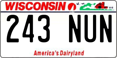 WI license plate 243NUN