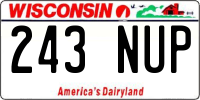 WI license plate 243NUP