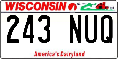WI license plate 243NUQ