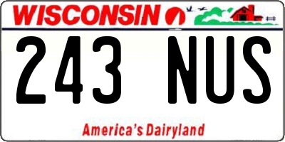 WI license plate 243NUS