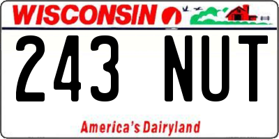 WI license plate 243NUT