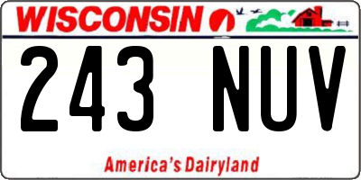 WI license plate 243NUV