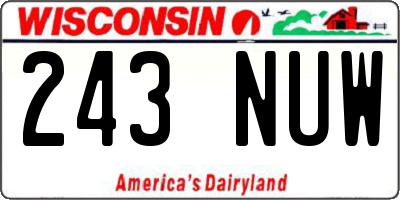 WI license plate 243NUW