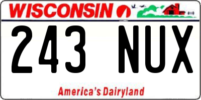 WI license plate 243NUX