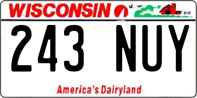 WI license plate 243NUY