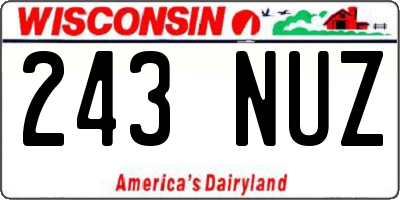 WI license plate 243NUZ