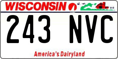 WI license plate 243NVC