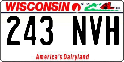 WI license plate 243NVH
