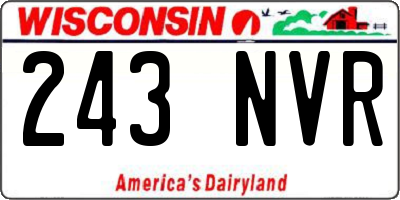 WI license plate 243NVR