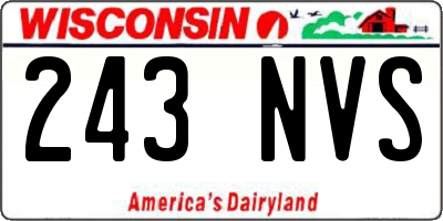 WI license plate 243NVS