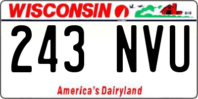 WI license plate 243NVU