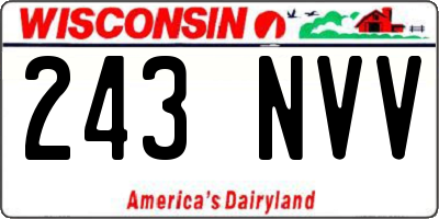 WI license plate 243NVV