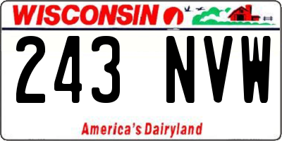 WI license plate 243NVW