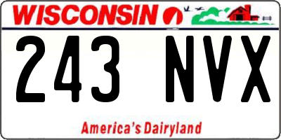 WI license plate 243NVX
