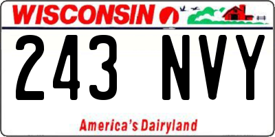 WI license plate 243NVY